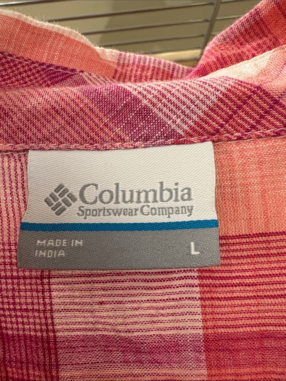 Columbia Pink and White Plaid Button-Down Shirt - Picture 3 of 5